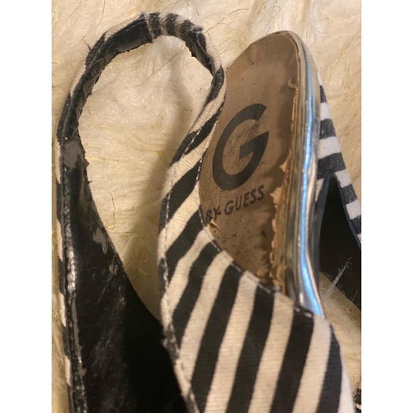 Black and white striped sling backs - Picture 7 of 7